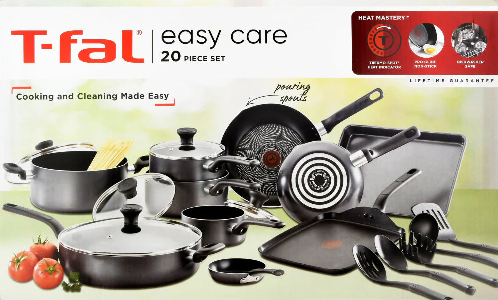 T-fal Easy Care Ceramic Non-Stick Cookware Set, 12-Piece Pots and Pans with Lids – Durable, Scratch Resistant, Healthy Cooking