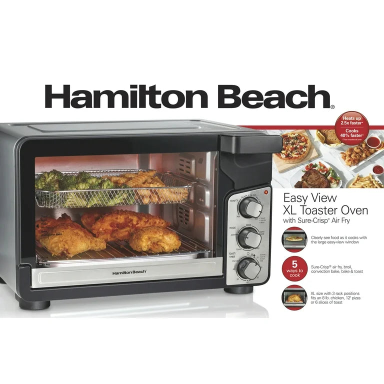 Extra-Large Easy View Toaster Oven – Countertop Convection Oven with Clear Window & Multiple Cooking Functions
