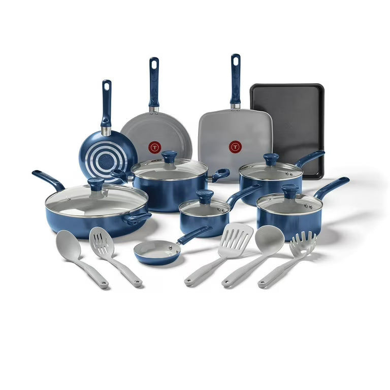 T-fal Easy Care Ceramic Non-Stick Cookware Set, 12-Piece Pots and Pans with Lids – Durable, Scratch Resistant, Healthy Cooking