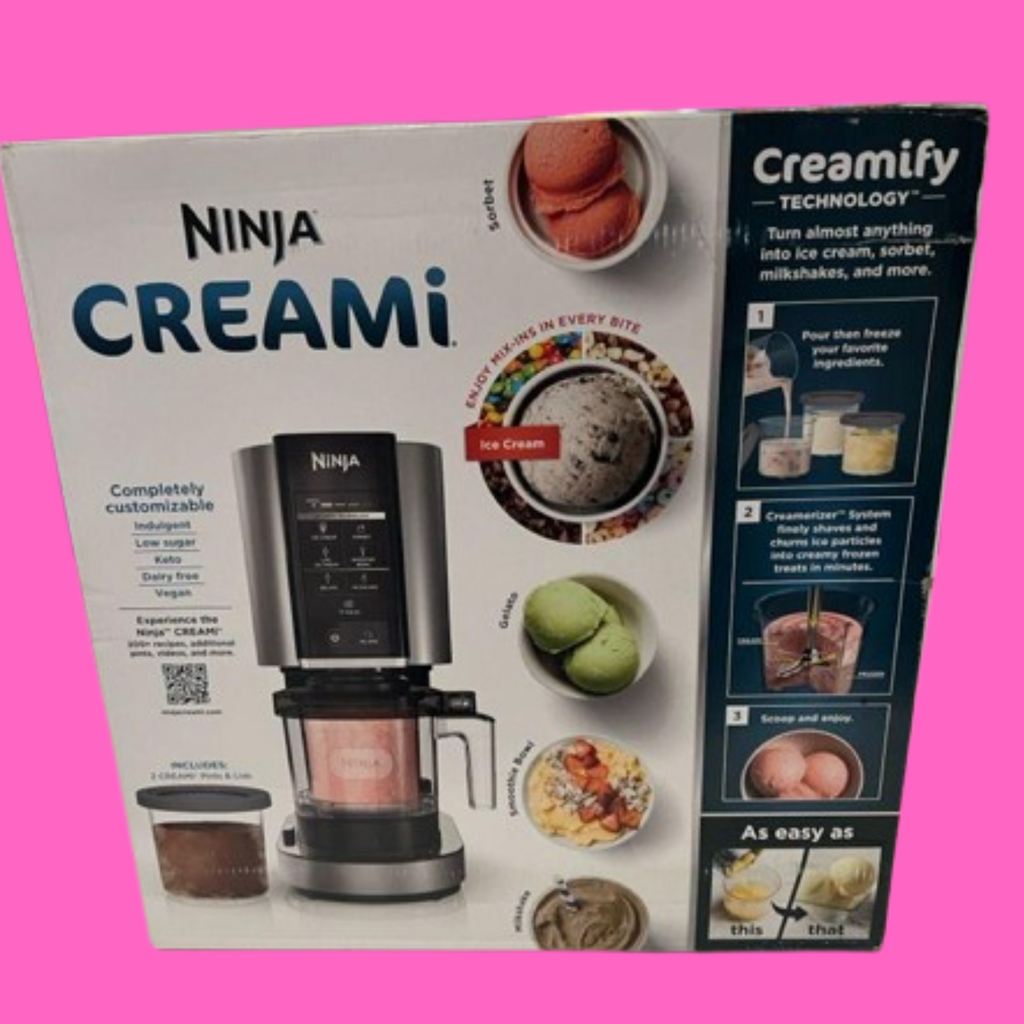 Ninja CREAMi 7-in-1 Ice Cream Maker – Gelato, Sorbet, Milkshakes & Smoothie Bowls (Black, NC299AMZ)
